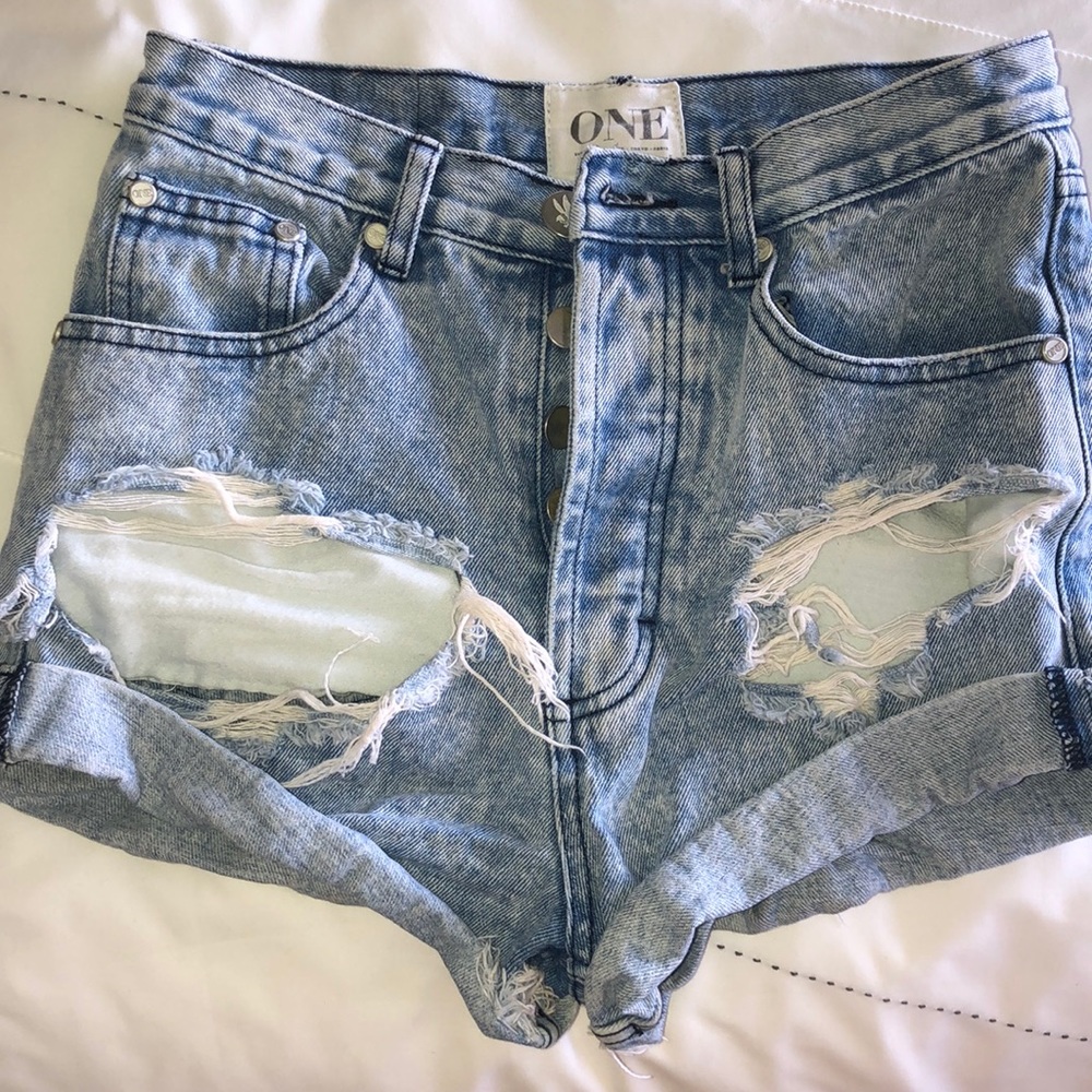 One Teaspoon Outlaws high waisted jean shorts